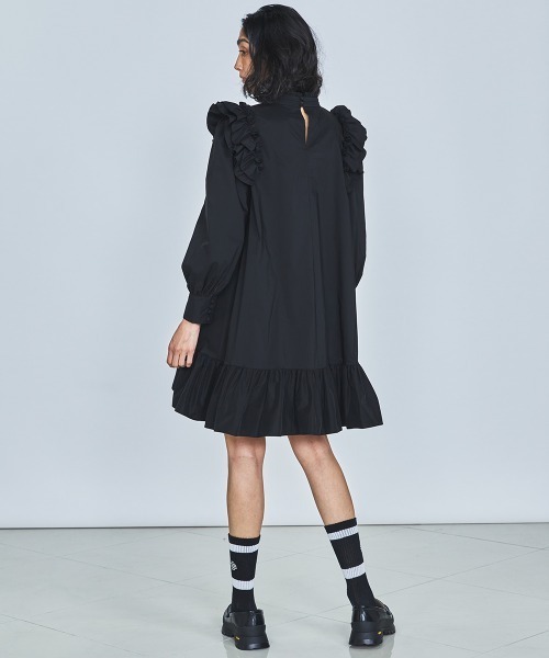 「DOUBLE STANDARD CLOTHING」 長袖ワンピース FREE ブラック レディース_画像5
