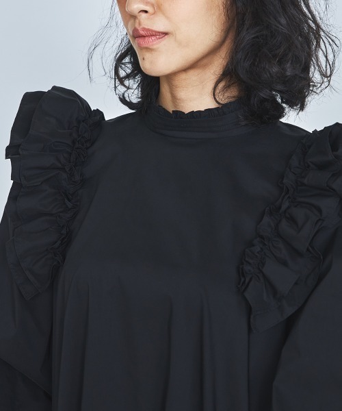 「DOUBLE STANDARD CLOTHING」 長袖ワンピース FREE ブラック レディース_画像6