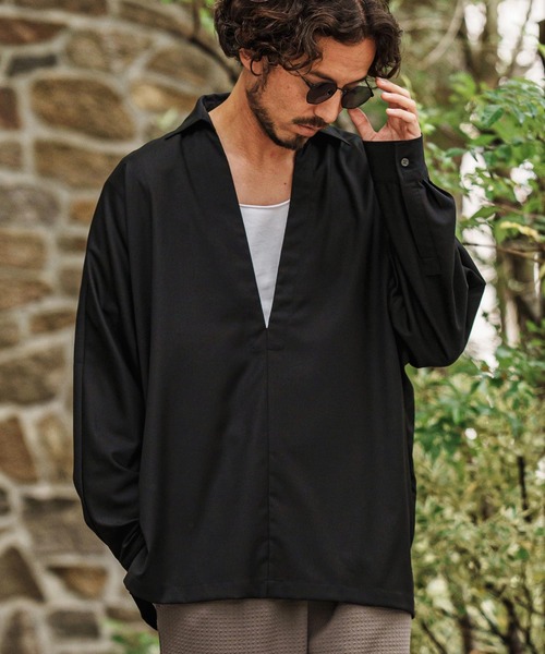 「CAMBIO」 長袖シャツ L グレー メンズ_画像8