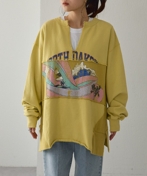 「etsinta」 スウェットカットソー ONE SIZE イエロー レディース_画像2