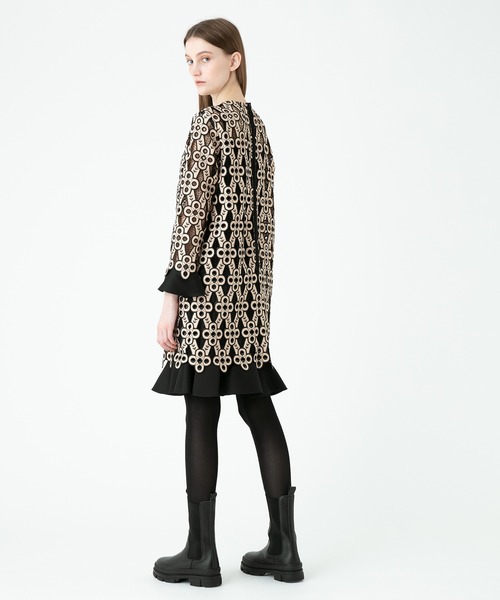 「LOULOU WILLOUGHBY」 長袖ワンピース 2 オレンジ レディースの画像