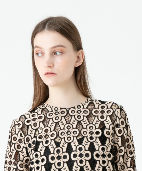 「LOULOU WILLOUGHBY」 長袖ワンピース 2 オレンジ レディースの画像