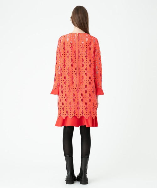 「LOULOU WILLOUGHBY」 長袖ワンピース 2 オレンジ レディースの画像