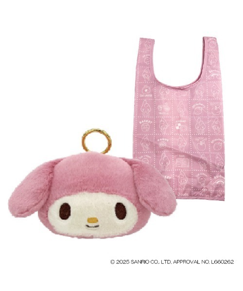 ピンク GGロゴ エコバッグ ぬいぐるみ付き sanrio（サンリオ） エコバッグ sanrio/サンリオキャラクターズ