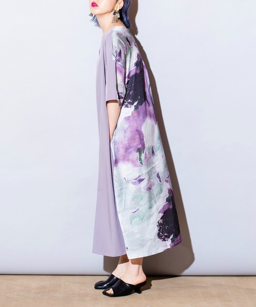 「OSMOSIS」 半袖ワンピース ONE SIZE アイボリー レディース_画像3