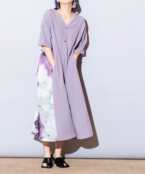 「OSMOSIS」 半袖ワンピース ONE SIZE アイボリー レディース_画像5