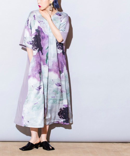 「OSMOSIS」 半袖ワンピース ONE SIZE アイボリー レディース_画像9