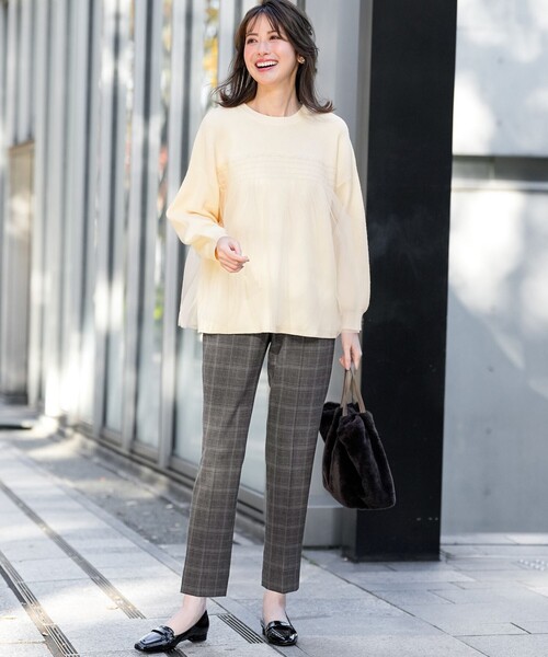 「ANY SIS」 スラックス MEDIUM ネイビー レディース_画像3