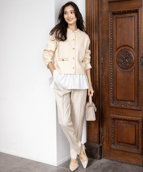 「ANY SIS」 スラックス MEDIUM ネイビー レディース_画像6