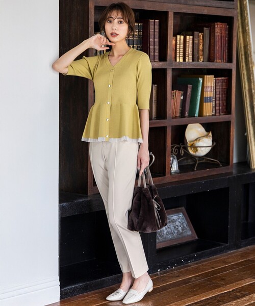 「ANY SIS」 スラックス MEDIUM ネイビー レディース_画像9