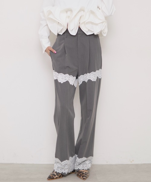 「VIOLETTA」 スラックス M グレー レディース_画像2