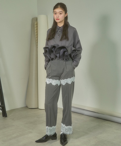 「VIOLETTA」 スラックス M グレー レディース_画像5