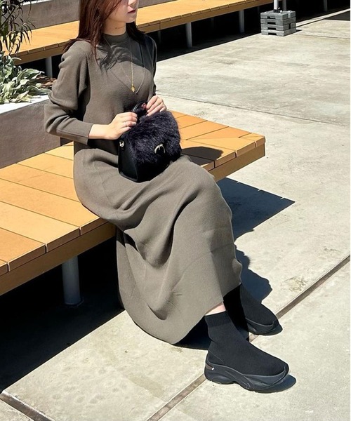 「+diana」 ハイカットスニーカー 24.5cm ブラック レディース_画像9