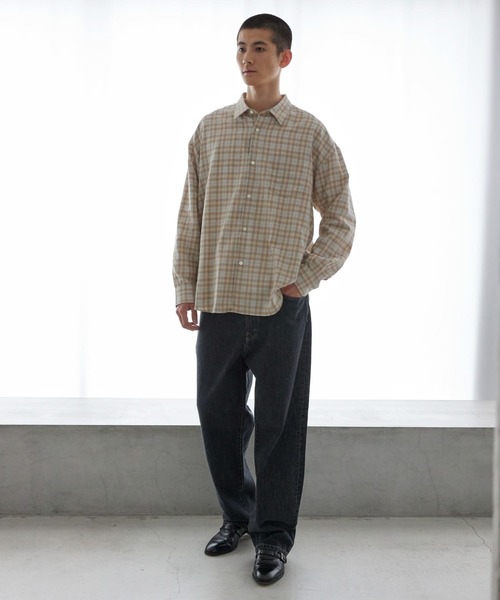 「THOMAS MASON」 長袖シャツ LARGE グリーン メンズ_画像6