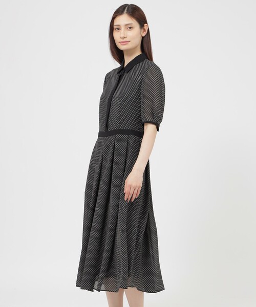 ワンピース 「松島花さん着用」「ウォッシャブル」ダイヤドット　ワンピースの画像