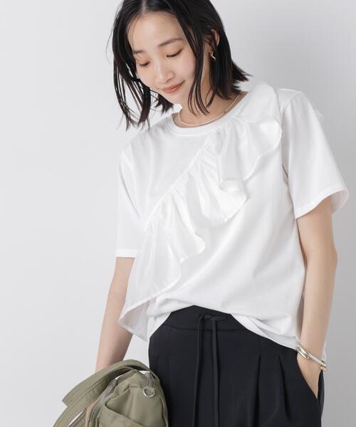 NANO universe（ナノ・ユニバース） tシャツ 半袖 アシンメトリー