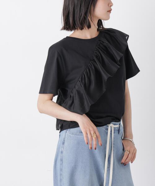 NANO universe（ナノ・ユニバース） tシャツ 半袖 アシンメトリー