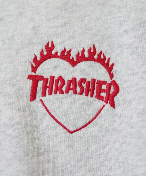 「THRASHER」 スウェットカットソー L グレー レディース_画像4