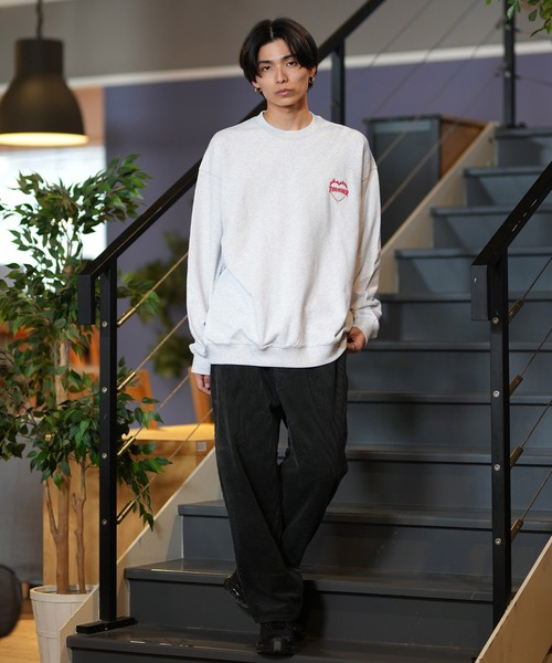 「THRASHER」 スウェットカットソー L グレー レディース_画像7