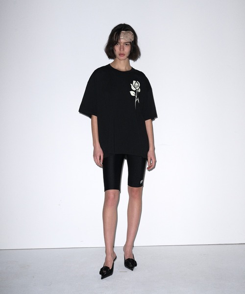 「Mardi Mercredi」 半袖Tシャツ FREE ブラック×ホワイト レディース_画像4