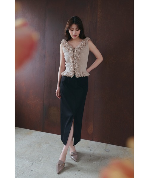 Her lip to ニット セーター Layered Ruffle Knit Top レディース