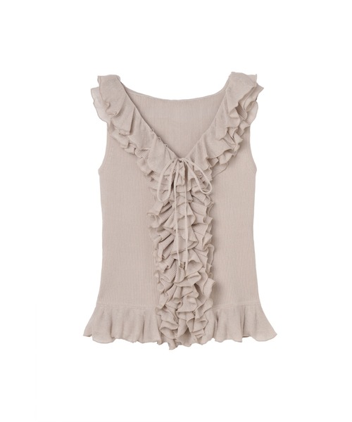 Her lip to ニット セーター Layered Ruffle Knit Top レディース