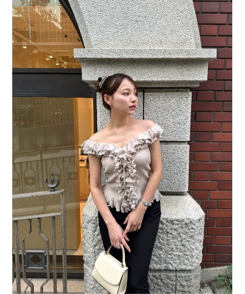 【最終値下げ！】Layered Ruffle Knit Top Her lip to ニット セーター Layered Ruffle Knit Top レディース