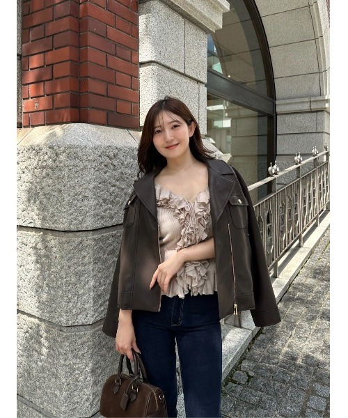 Her lip to ニット セーター Layered Ruffle Knit Top レディース
