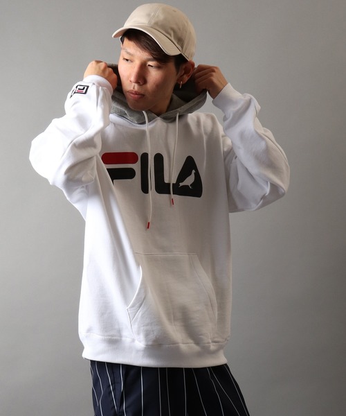 FILA HERITAGE（フィラヘリテージ） パーカー × STAPLE」ダブルネーム