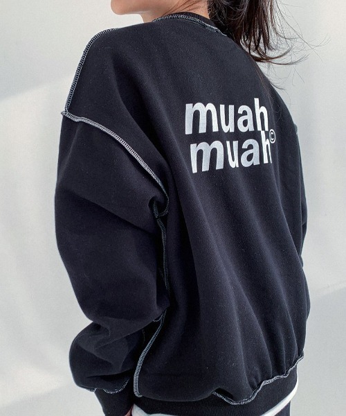 トレーナー スウェット A'GEM/9 × .kom「muah muah/ムーアムーア