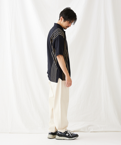 フレッドペリーポロシャツ ストライプ襟　メンズM FRED PERRY ポロシャツ 「FRED PERRY/フレッドペリー別注