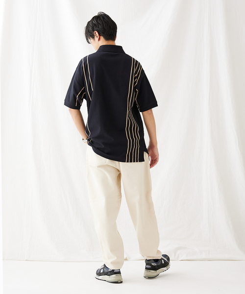 Fred Perry 黒 半袖ポロシャツ ストライプ襟 FRED PERRY ポロシャツ 「FRED PERRY/フレッドペリー別注