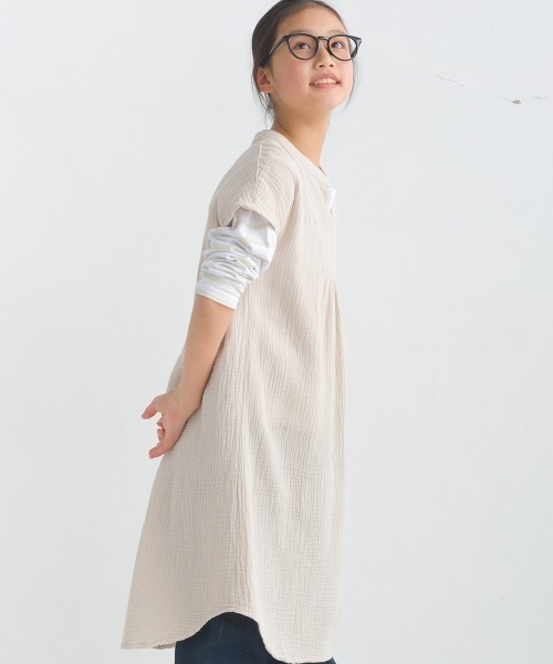 OMNES（オムネス） ワンピース キッズダブルガーゼフレンチスリーブ