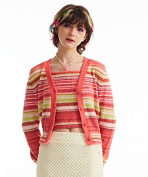 カーディガン KIRSH CHERRY V-NECK SET UP CARDIGAN/キルシーチェリーVネックカーディガン＆キャミソールセット レディ カーディガン KIRSH CHERRY V-NECK SET UP CARDIGAN/キルシー