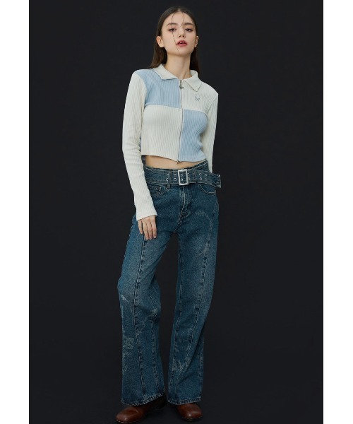 tシャツ A'GEM/9 × .kom「 FANCY CLUB/ファンシークラブ」PATCHWORK CUTTING COLLAR ZIP-UP/パッ FANCY CLUB tシャツ A'GEM/9 × .kom「 CLUB/ファンシークラブ