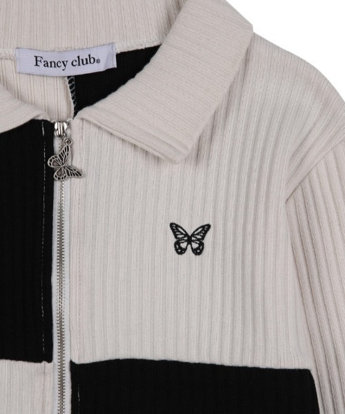 tシャツ A'GEM/9 × .kom「 FANCY CLUB/ファンシークラブ」PATCHWORK CUTTING COLLAR ZIP-UP/パッ FANCY CLUB tシャツ A'GEM/9 × .kom「 CLUB/ファンシークラブ