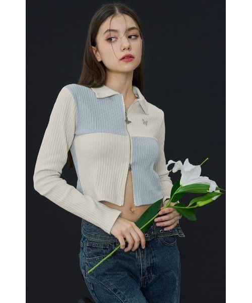 tシャツ A'GEM/9 × .kom「 FANCY CLUB/ファンシークラブ」PATCHWORK CUTTING COLLAR ZIP-UP/パッ FANCY CLUB tシャツ A'GEM/9 × .kom「 CLUB/ファンシークラブ