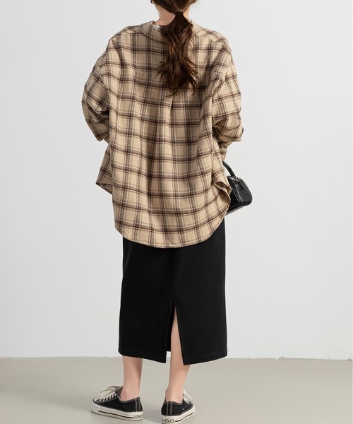 ブラウス シャツ ネルオーバーサイズシャツ　長袖 レディース メンズ DAY CLOSET ブラウス シャツ レディース 長袖チェック柄オーバー