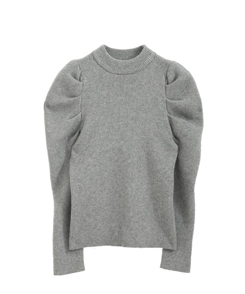 フィットモア　パワショルリブニット　グレー Fit more（フィットモア） ニット セーター パワショルリブニット