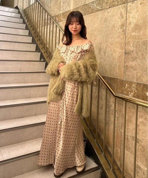 me&me couture ワンピース プチフルール2wayオフショルドレス 