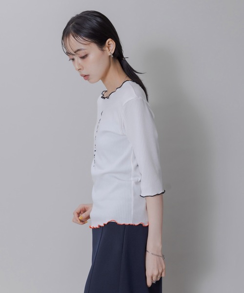Eimee Law tシャツ フロッキーロゴメロウリブトップス
