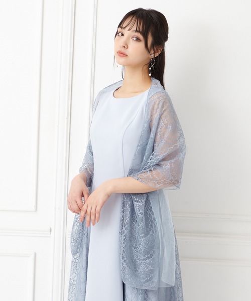 AIMER【ストール】 AIMER ストール マフラー ラッセルレース×チュールレイヤード