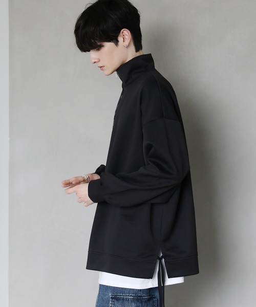 サイドレースアップスウェットプルオーバーブラックサイズ1