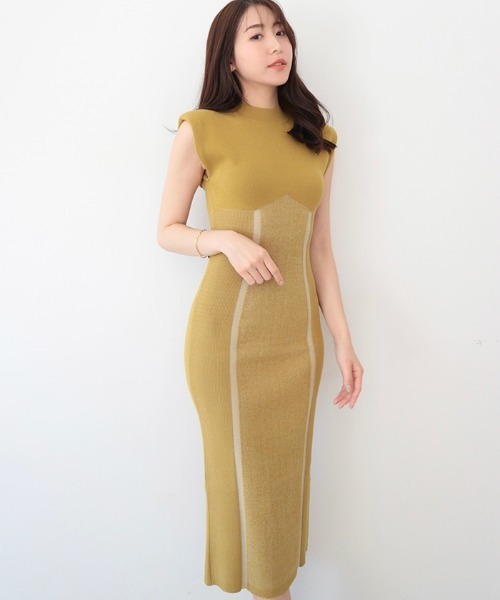 アンビエント（AMBIENT）/コントラストリブニットワンピース AMBIENT（アンビエント） ワンピース コントラストリブニット