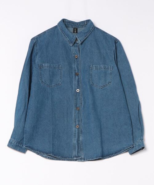 BLANC FICELLE ブラウス シャツ ウォッシュド デニムシャツ レディース 