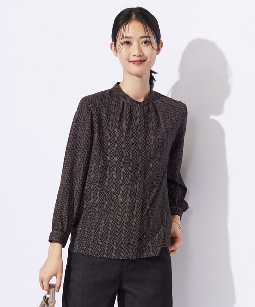 【新品】＊ジェイプレス＊　バンドカラーブラウス　トップス WOMEN】コットンタイプライター バンドカラーブラウス / J.PRESS