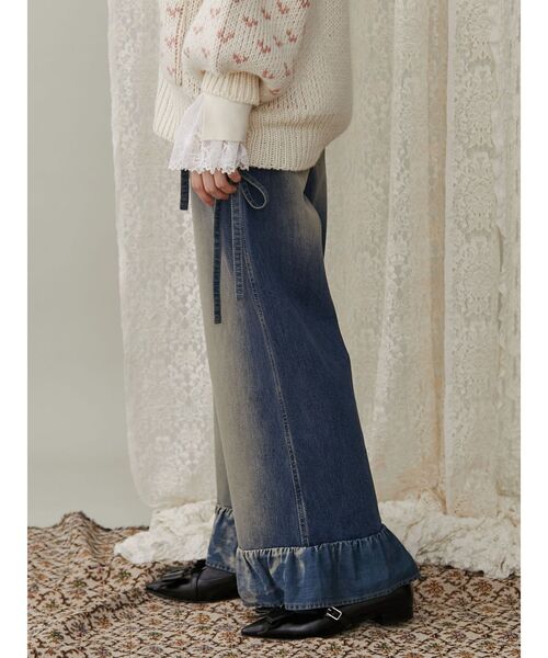 merry jenny（メリージェニー） パンツ デニム ジーンズ sway ribbon