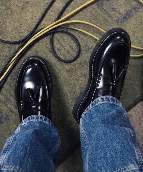 ローファー +4.5cm 牛革 タンクソール タッセルローファー / レザー / London Shoe Make Oxford and Derby 9012 メンズ レディース