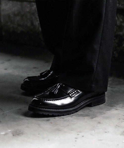 ローファー +4.5cm 牛革 タンクソール タッセルローファー / レザー / London Shoe Make Oxford and Derby 9012 メンズ レディース