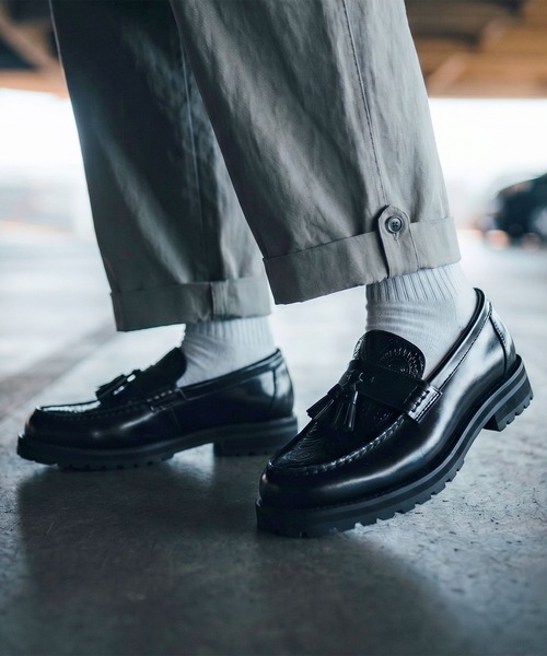 ローファー +4.5cm 牛革 タンクソール タッセルローファー / レザー / London Shoe Make Oxford and Derby 9012 メンズ レディース